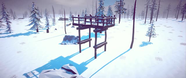 A dock in the snow